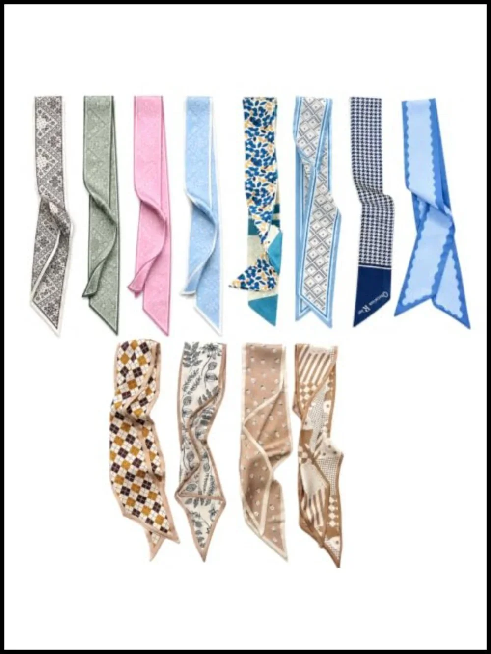 24 Pcs Multifunctional Silk-Like Fashion Scarves for Women, Neck Scarf, Hair